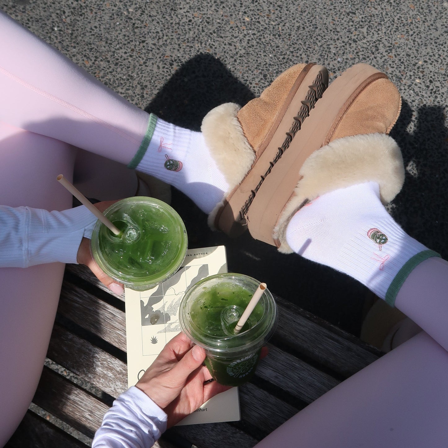PILATES AND MATCHA grip socks